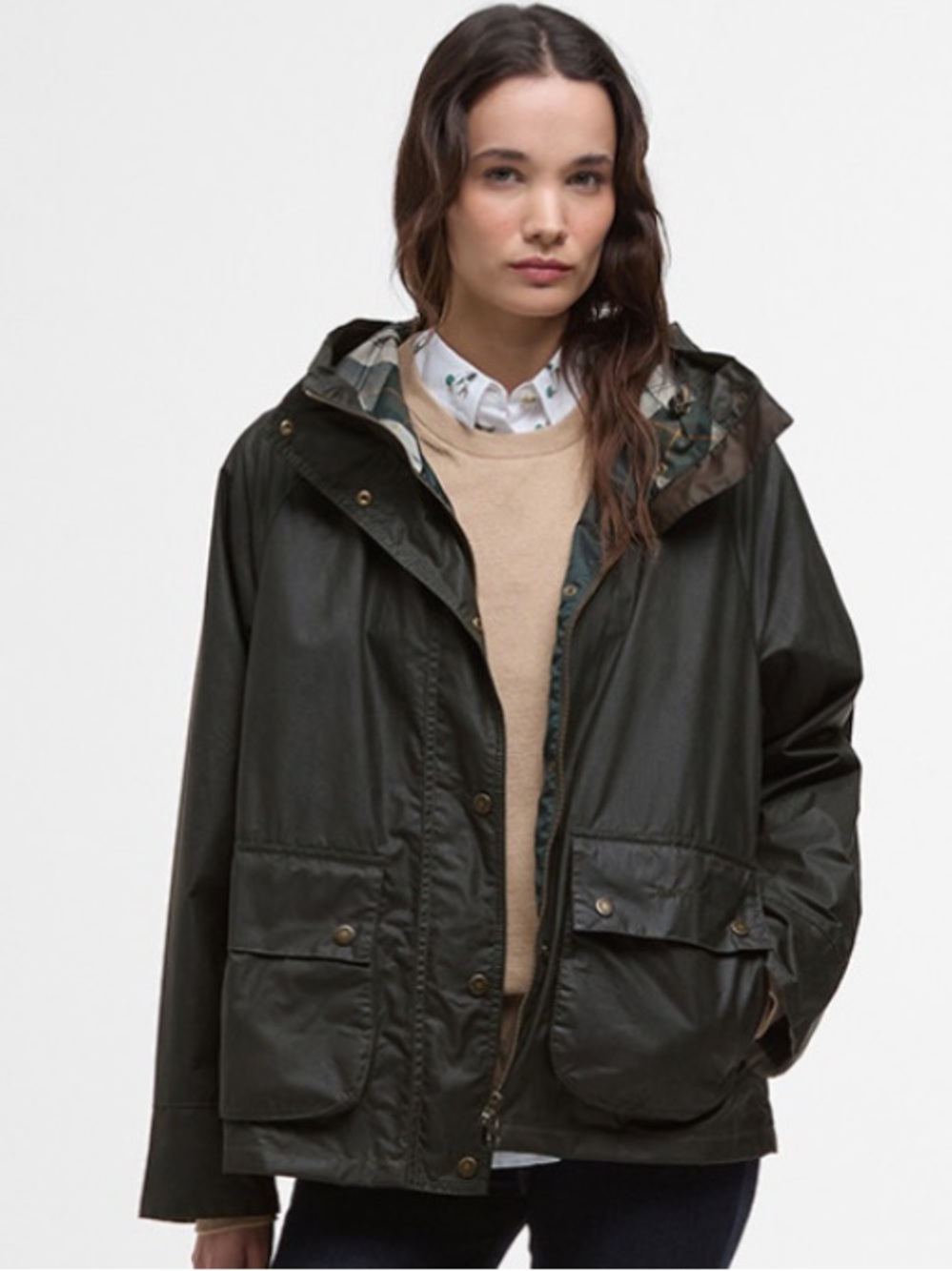 NEW Barbour Hollies Wax Jacket in Olive
